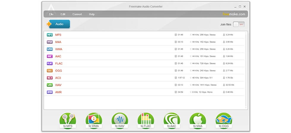 Freemake Audio Converter Interface