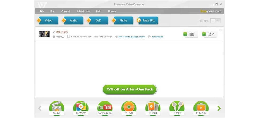 Freemake Video Converter Interface