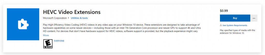 HEVC Video Extensions
