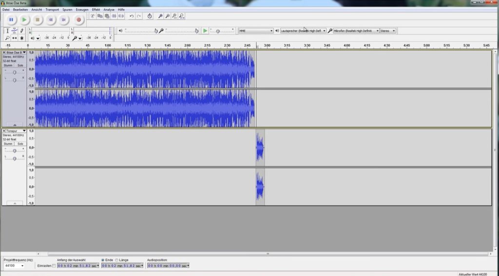 audacity-musikaufzeichnung unter windows