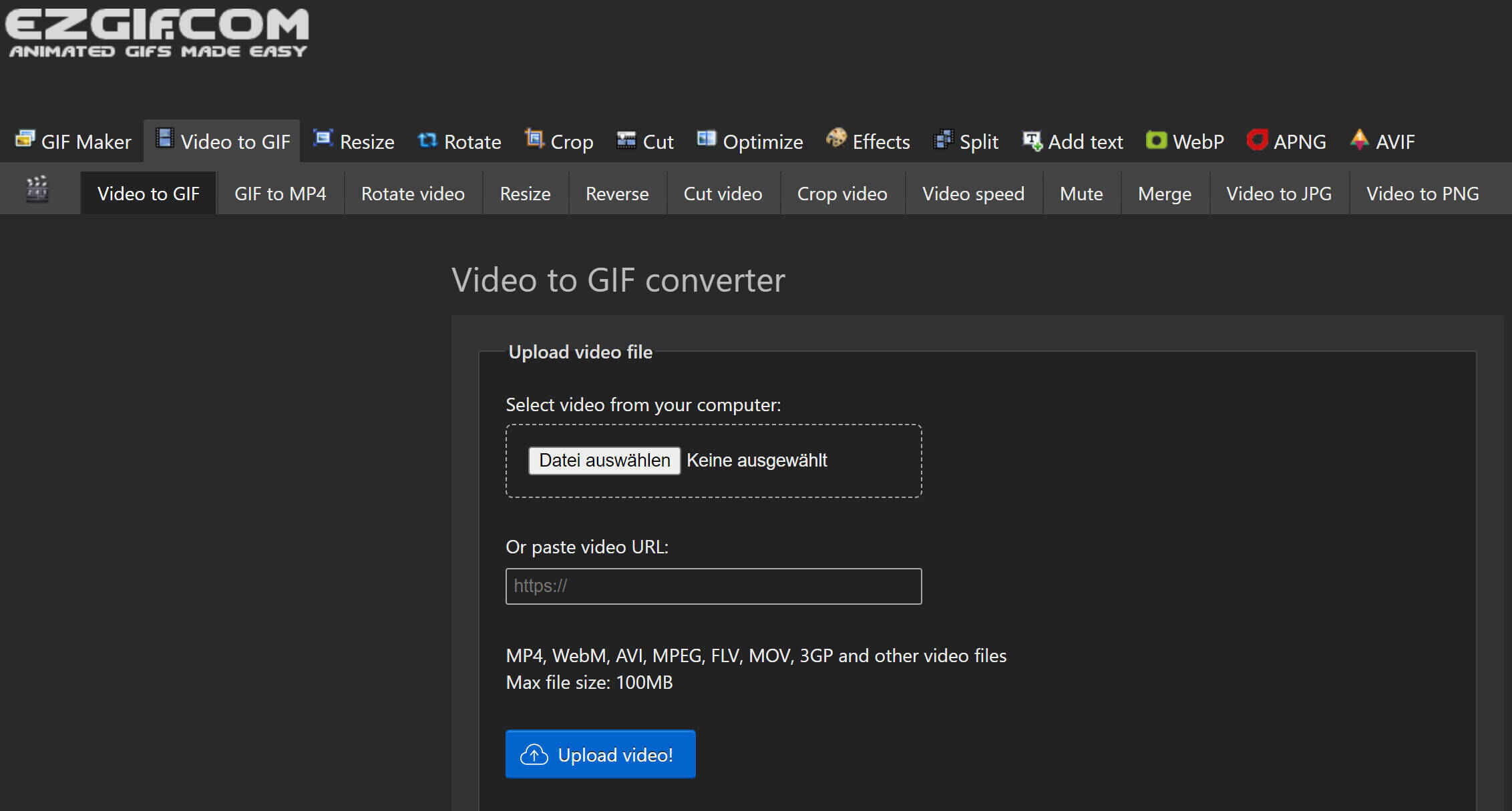 video in gif mit ezgif konvertieren