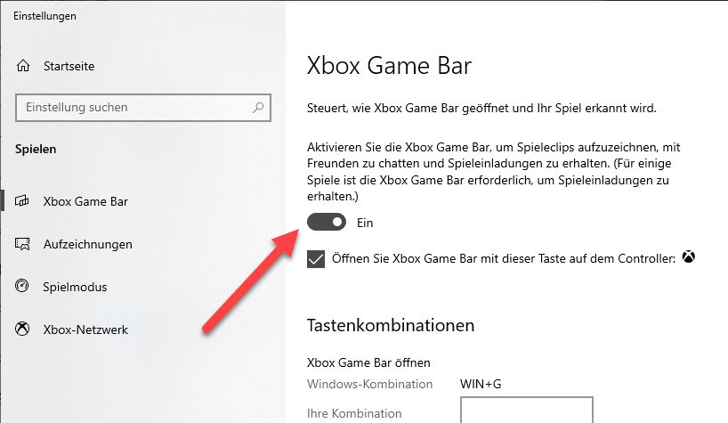 xbox game bar einstellung