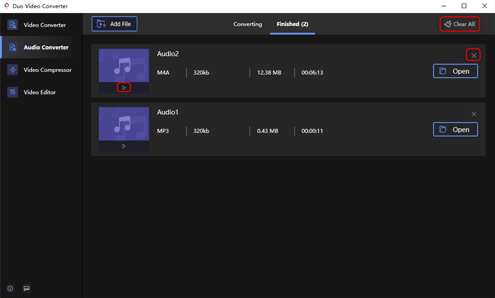 Audio Format Settings