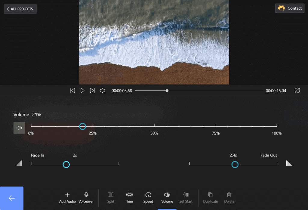 Adjust the Volume of the Audio