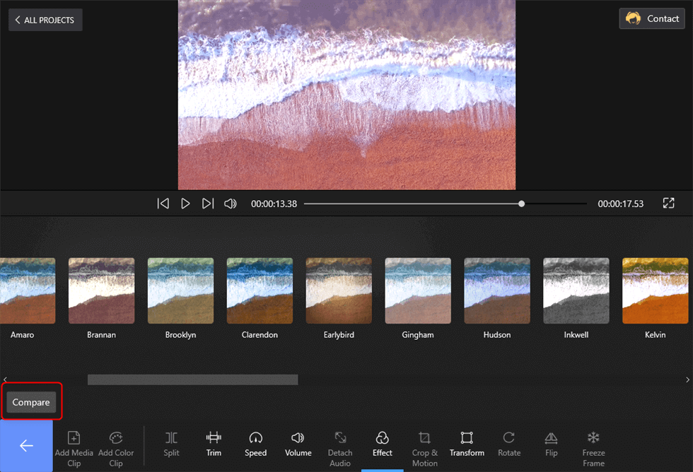 Compare Effects on Video