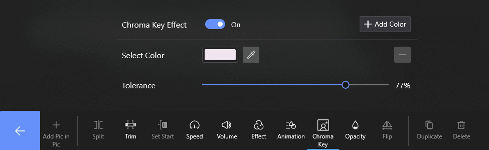 Eable Chroma Key Effect on FilmForth