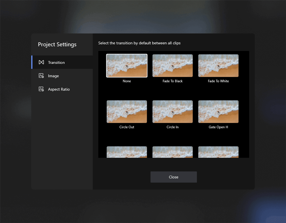 Choose Transitions to Video/Photo Clips