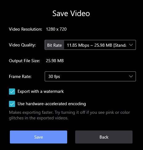 Save the Trimed Video
