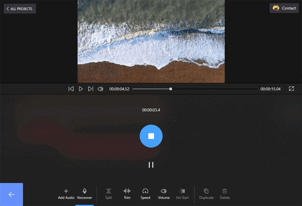 Start to Record Audio to the Video