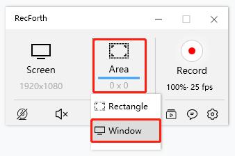 RecForth Window Mode