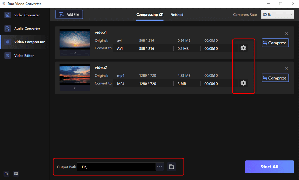 Video Compression Settings