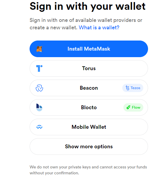 Rarible Connect with Wallet