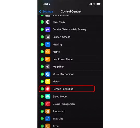 Add Screen Recording to iPhone