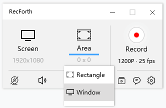 Choose RecForth Window Mode