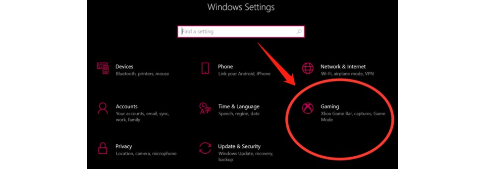Jump to the Windows Setting Interface