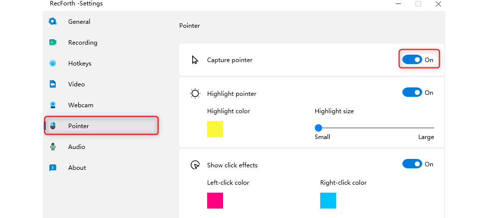 Open Capture Pointer
