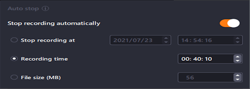 RecExperts Do Auto Stop Setting