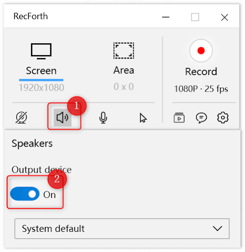 RecForth Audio Setting