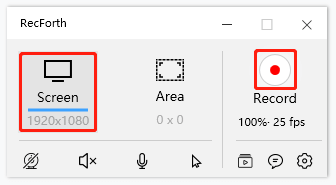 RecForth Screen Mode