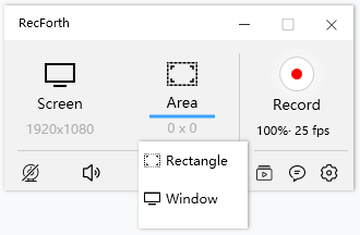 RecForth Select Area Mode
