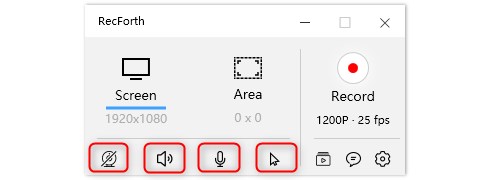 RecForth Setting Buttons