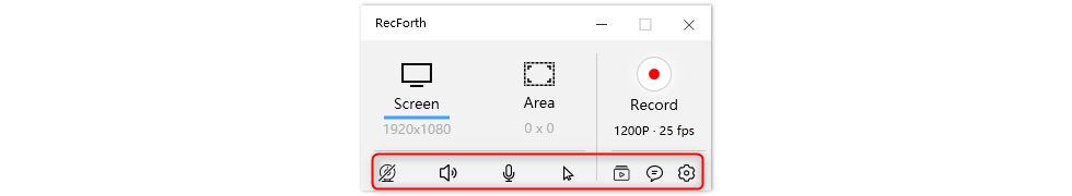 RecForth Tool Bar