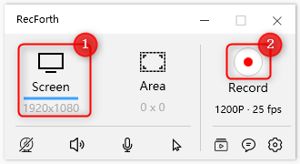 Start to Full Screen Recording