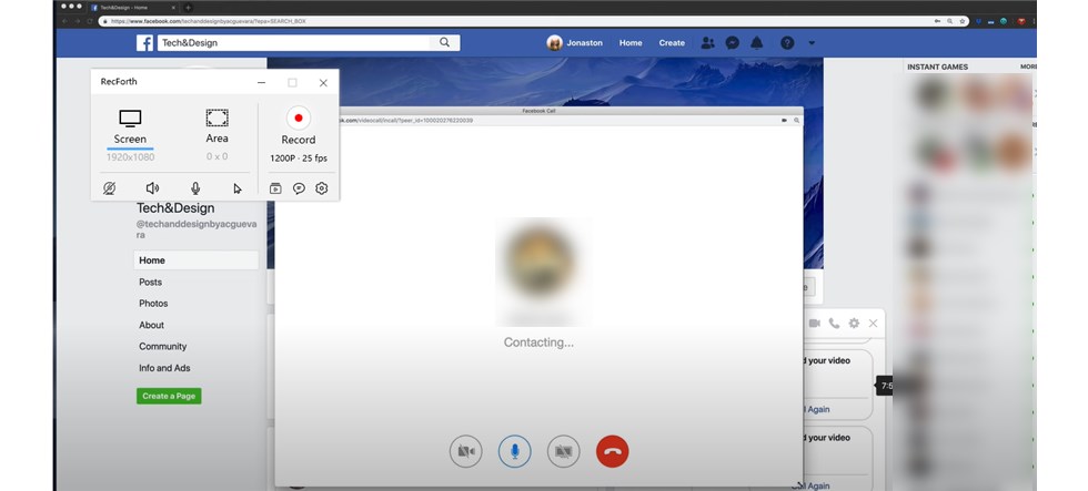 Start to Record Facebook Video Call