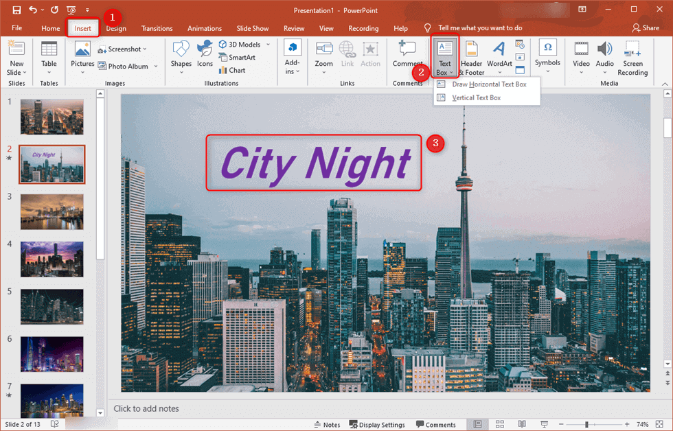 Add Text to Slideshow on PowerPoint