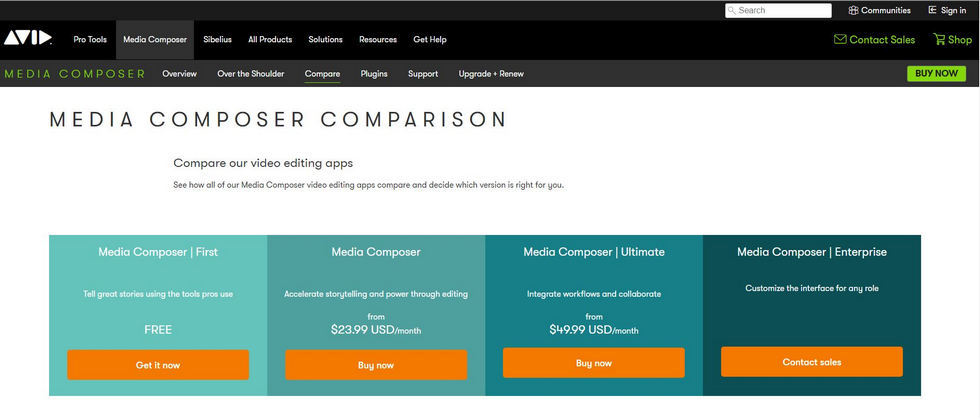 Avid Media Composer Pricing
