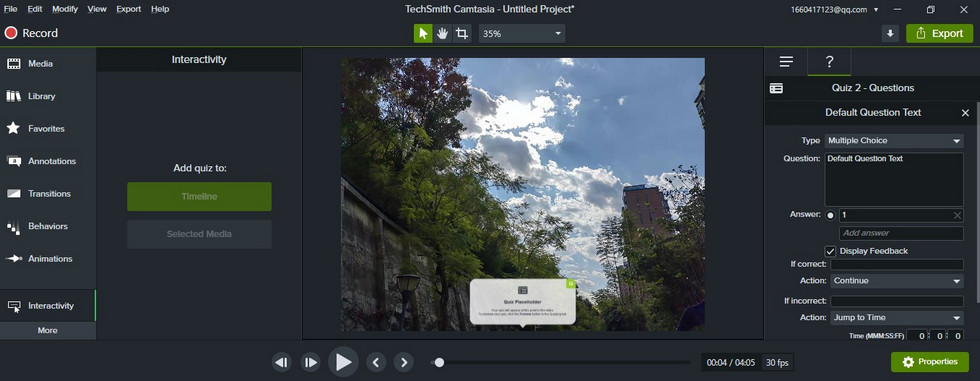 Camtasia Interactivity