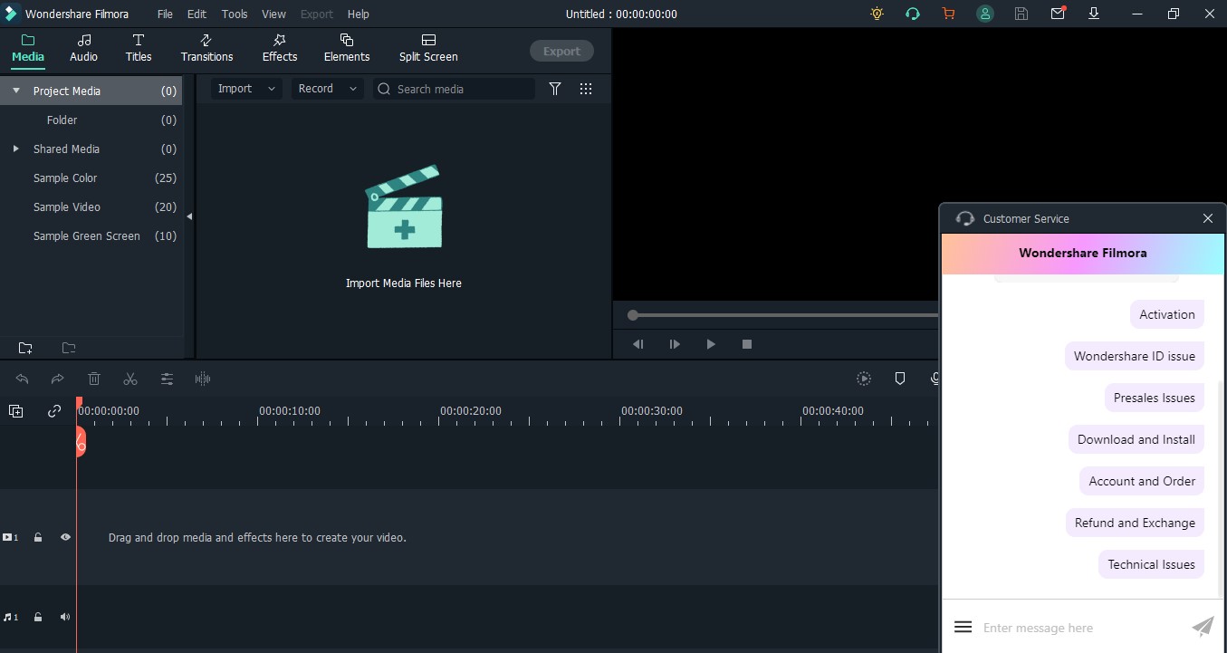 Filmora Main Interface Help