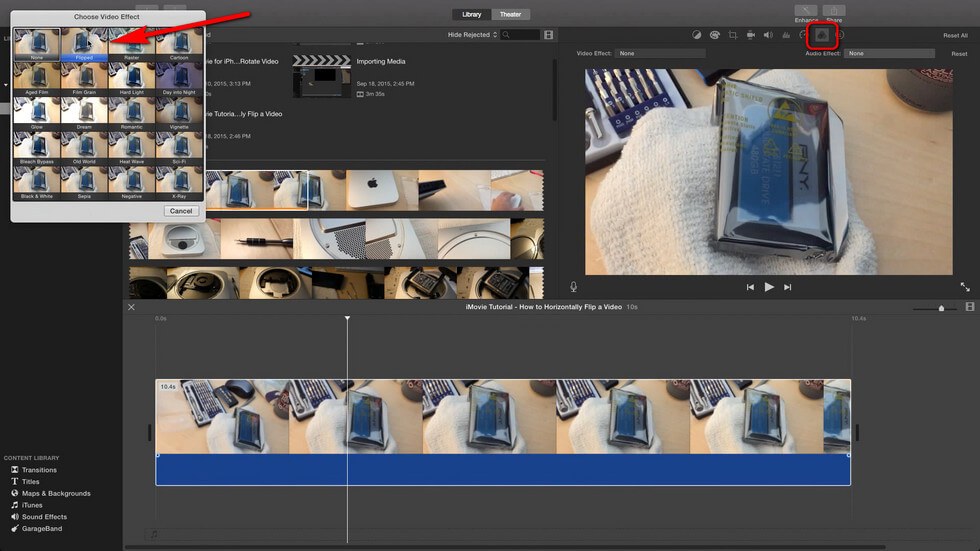 Flip a Video in iMovie