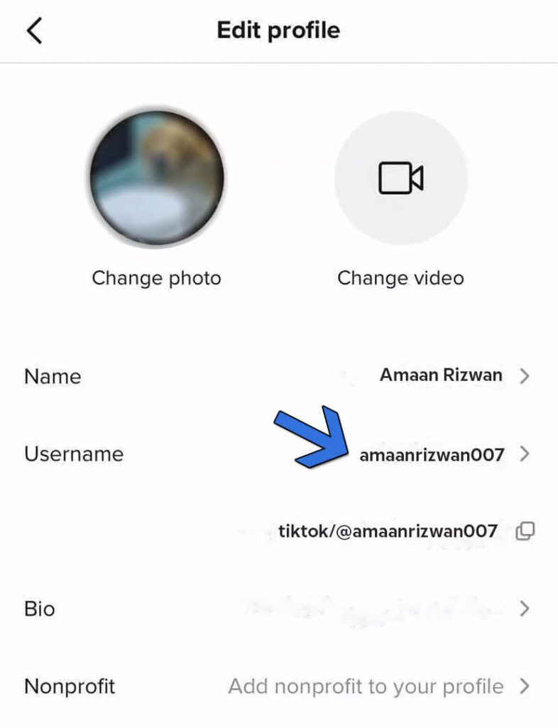 Select TikTok Username