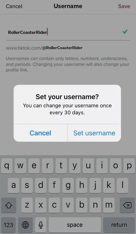 Confirm the Username