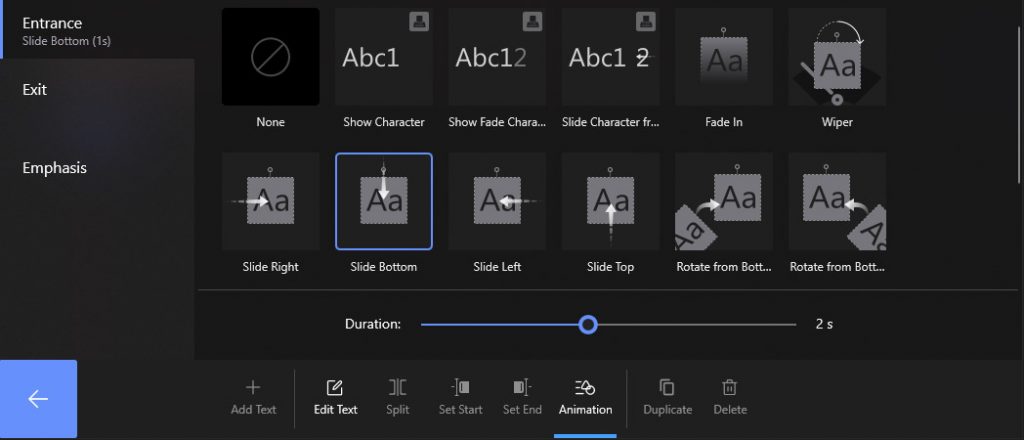 Text Animation Menu
