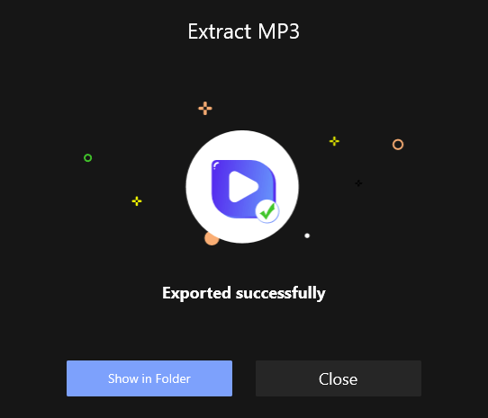 Extract MP3 Successfully