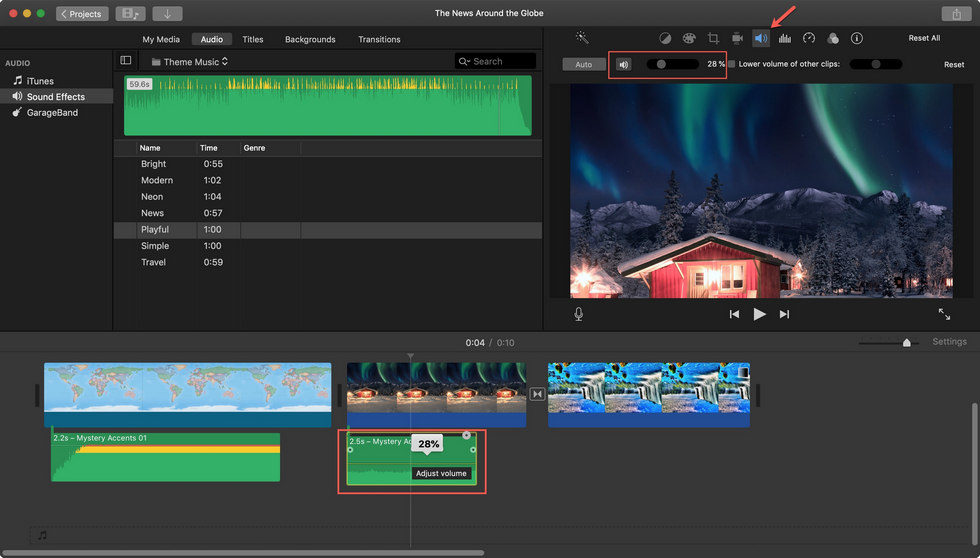 iMovie Adjust Volume