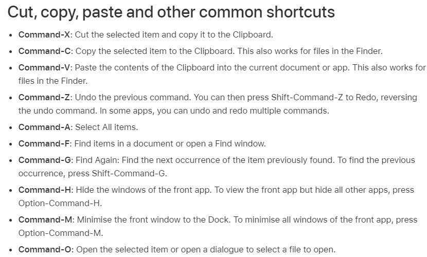 iMovie Shortcuts
