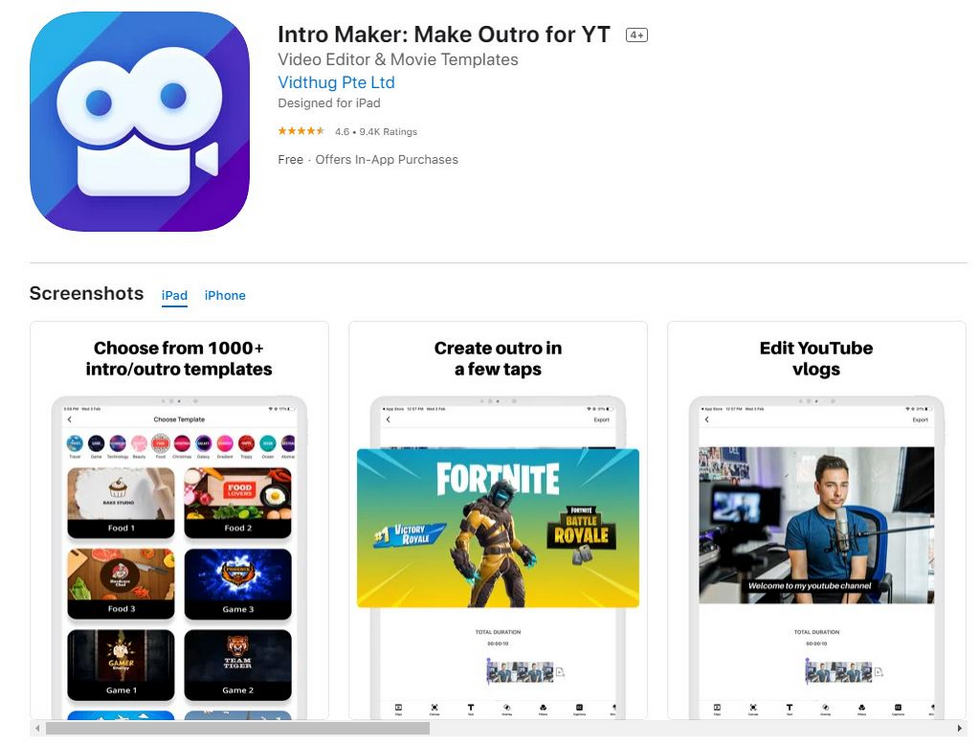 Intro Maker: Make Outro for YT