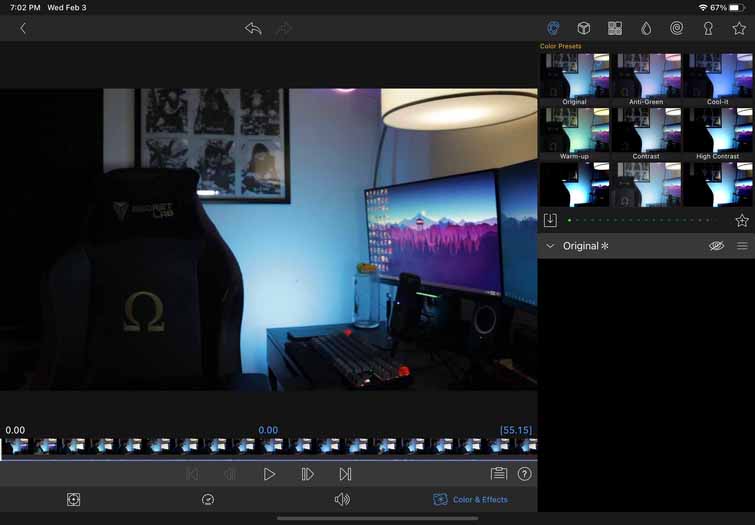 LumaFusion Color correction