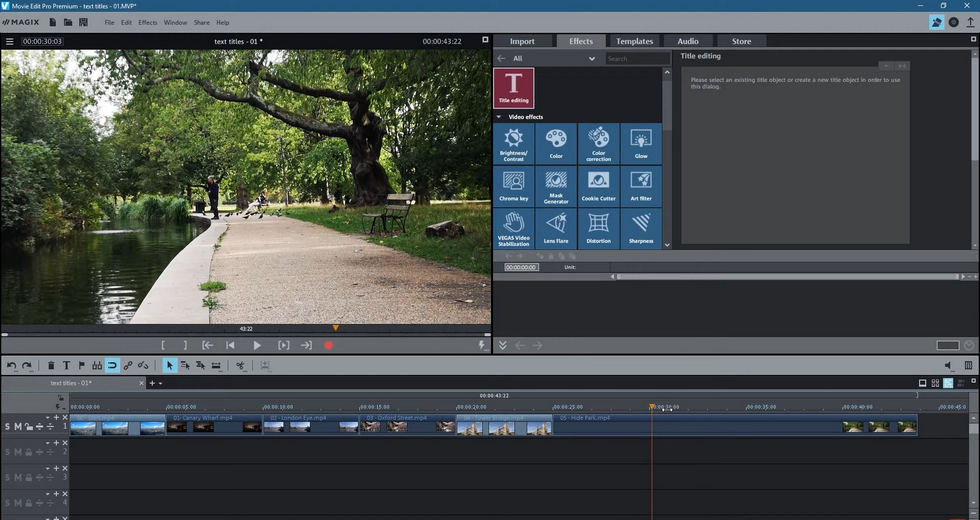 Magix Movie Edit Pro Interface