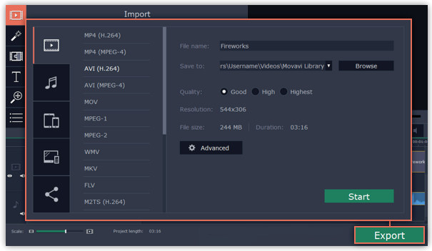 Movavi HD Video Processing