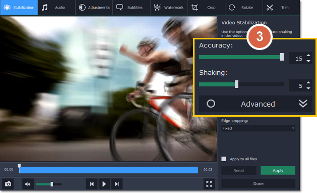 Movavi Stabilization Feature