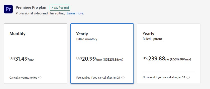 Premiere Elements Fee