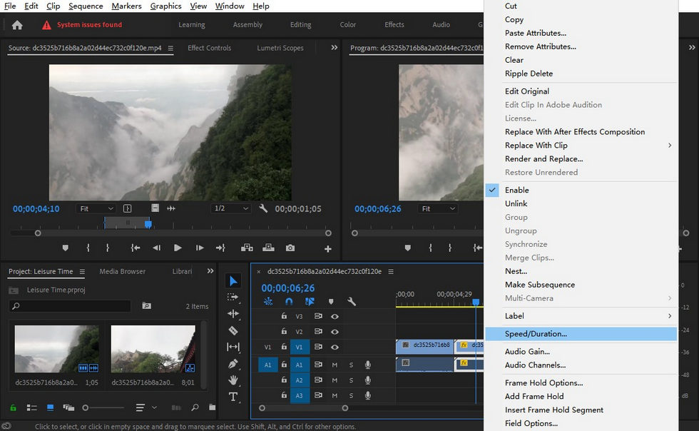 Premiere Elements Speed