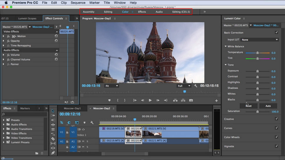 Adobe Premiere Pro User Interface