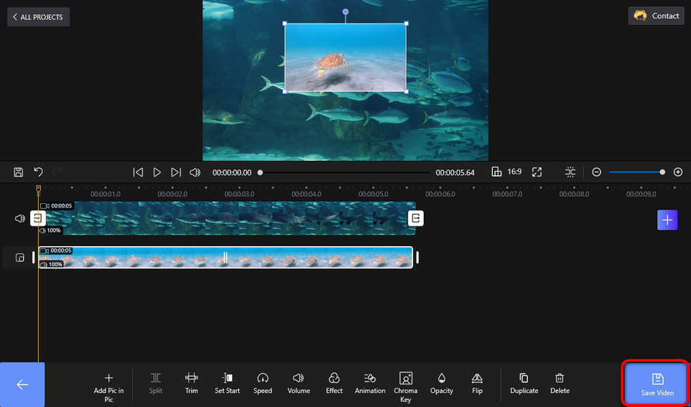 Save and Export the PIP Video