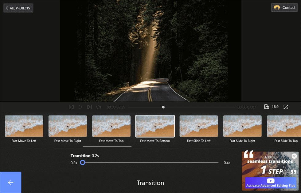 Select Transitions and Set Duration