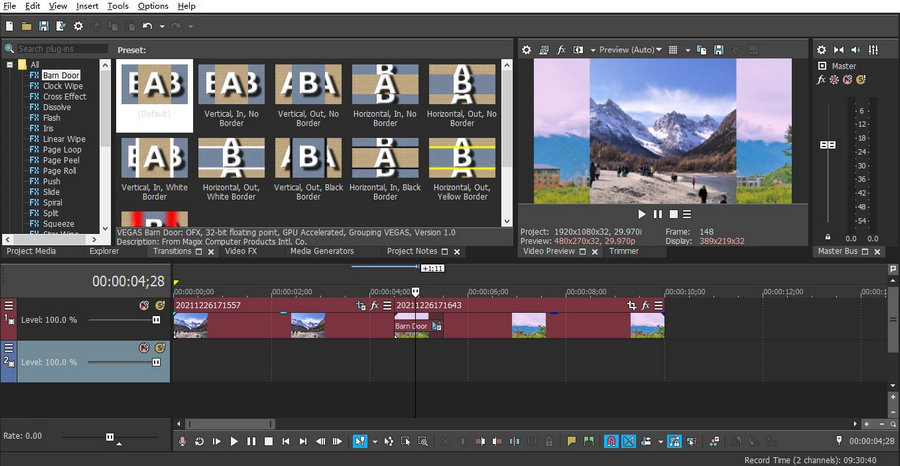 Sony Vegas Pro Powerful Transition Effect Library